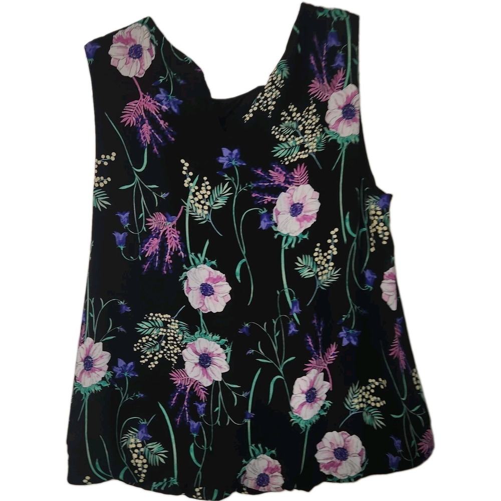 Liz Claiborne Womens Floral Lined Sleeveless Keyhole Back.   LARGE